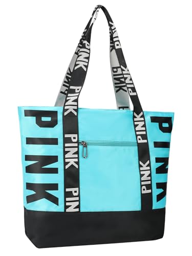 Waterproof Travel Tote Bag for Women, Beach Overnight Bag - color: Sky Blue