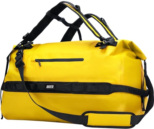 MIER Large Waterproof Duffel Bag - 60L/80L Dry Bag Backpack - color: Yellow, size: 80L