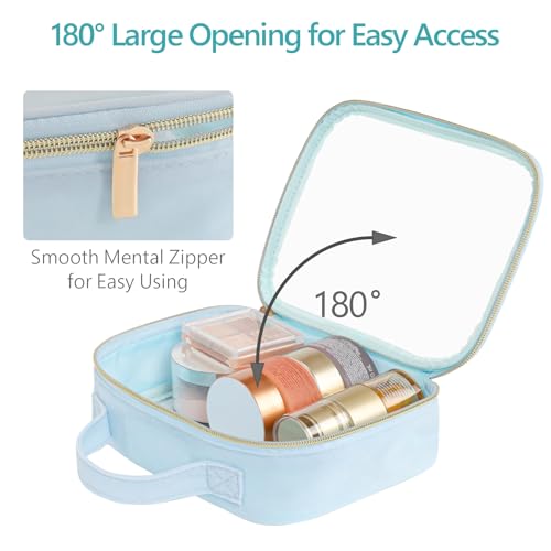 PACKISM Clear Makeup Bag Travel - Velvet Side TSA Approved Toiletry Bag - color: 05 Ice Blue, size: Full Vacation (Mixed Sizes)