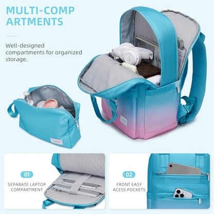 LARVENDER Carry on Luggage Sets 3 Piece, 20 Inch Suitcases, Cotton Candy - color: Cotton Candy-20BP, size: 3 Piece Set (Backpack/TB/20)