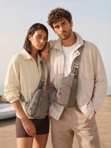 ODODOS Sling Bag with Adjustable Straps Crossbody Chest Bag Lightweight Backpack for Casual Traveling Hiking - color: Field