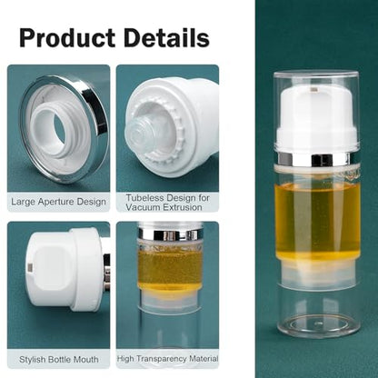 7 Pack Airless Pump Bottles 3.4oz/100ml Travel Pump Bottles - size: 3.4oz-7Pack