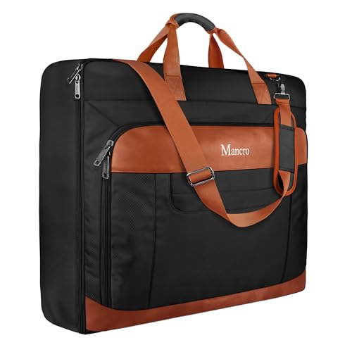 Mancro Carry On Garment Bags for Travel, Convertible Weekender Bag, Brown - color: Black Brown