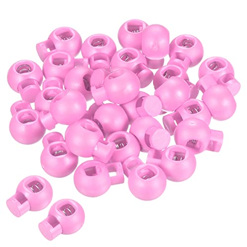 PATIKIL Cord Locks, 30 Pack Ball Spring Toggle Stopper for Drawstring Bag Shoelaces, Pink - color: Pink