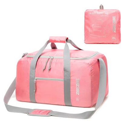 Foldable Travel Bag 85L, Extra Large Duffel for Camping & Trips - color: pink, size: 85L
