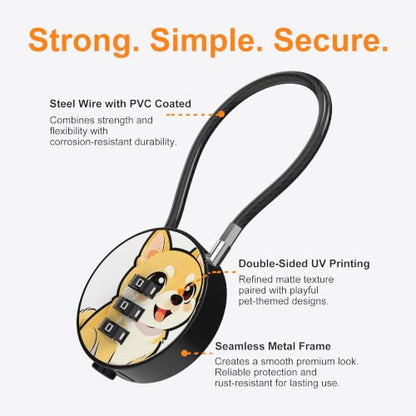 Small Combination Lock for Luggage, Gym Locker, Backpack Bag Zipper, Mini Combo Lock with Code, 5.12 Inch Steel Cable Padlock for Travel Suitcase (4-Mult, Gentle) - color: Mult, Gentle, 4-Pack