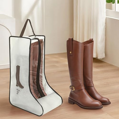 2 Pack Boot Storage Bag, Portable Dust Proof Boot Bags for Cowboy Boots - color: 2 Pack Beige