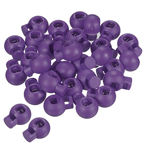 PATIKIL 30Pack Cord Locks Ball Spring Toggle Stopper Dark Purple - color: Dark Purple