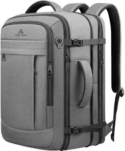 AREYTECO 55L Travel Laptop Backpack for Men, Extra Large Backpack - color: Grey, size: 18.4 Inch (22''x14''x11'')