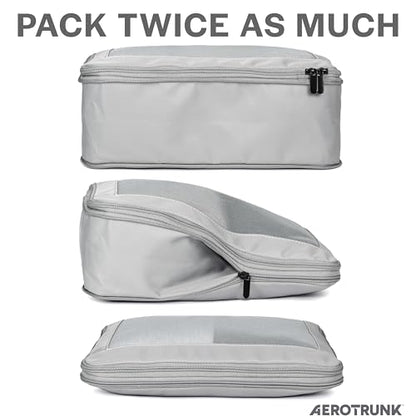 Aerotrunk Compression Packing Cubes for Travel, 4-Pack, Light Grey - color: Light Grey, size: 4-Pack