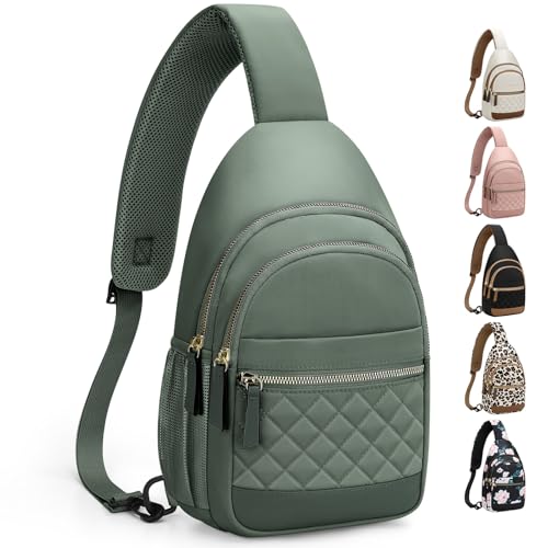 Capolo Crossbody Bags for Women Waterproof Sling Shoulder Bag Fanny Pack - color: Green, size: Large