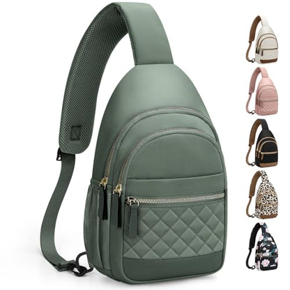Capolo Crossbody Bags for Women Waterproof Sling Shoulder Bag Fanny Pack - color: Green, size: Large
