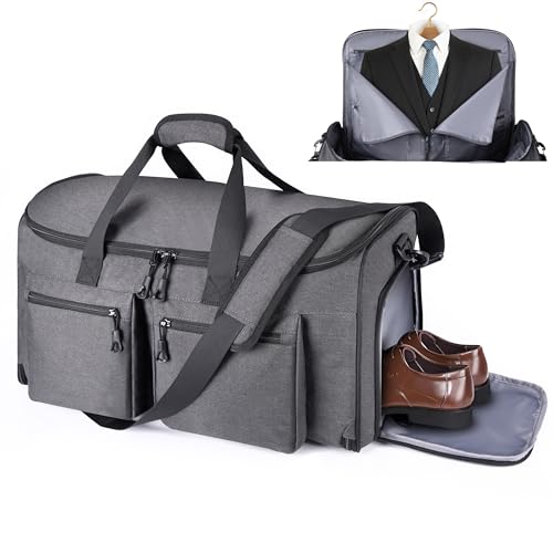 HILOMON 2 in 1 Garment Duffle Bags for Travel Mens Carry-on Duffel Bag - color: Grey