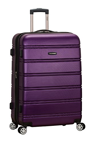 Rockland Melbourne Hardside Expandable Spinner Wheel Luggage, Checked Large 28", Purple - color: Purple, size: Checked Large 28"
