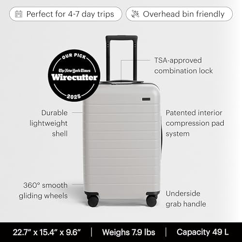 Away Bigger Carry-On Luggage, 23-Inch Lightweight Hardside Spinner Suitcase - color: Cloud Gray