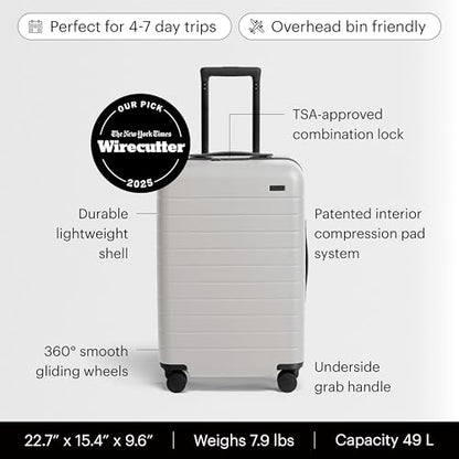 Away Bigger Carry-On Luggage, 23-Inch Lightweight Hardside Spinner Suitcase - color: Cloud Gray