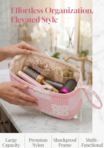 TeeYee Hair Tools Travel Bag for Dyson Airwrap Quilted Toiletry Bag - color: Boho