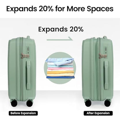 Luggage Sets 2 Piece(20/29in),w/TSA LOCK,Suitcase Set - color: Green, size: 2-Piece Set (20"/29'')