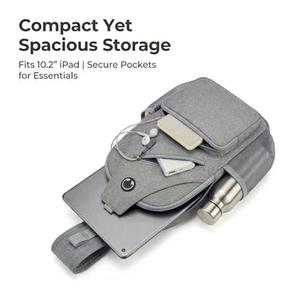 Javolto Crossbody Sling Bag,Small Backpack Men,Hands-Free Shoulder Daypack - color: Grey