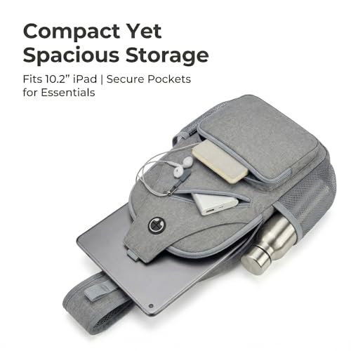 Javolto Crossbody Sling Bag,Small Backpack Men,Hands-Free Shoulder Daypack - color: Grey