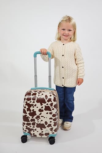 Itzy Ritzy Toddler Suitcase w/Wheels, Hard Shell Kids Luggage (Cow Print) - color: Cow Print