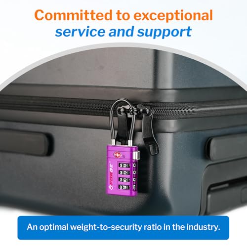Forge Open Alert TSA Approved Luggage Locks, Purple, 2 Pack Locks - color: Purple 2 PK
