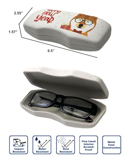 JAVOedge [4 PACK / 3 PACK], Printed Pattern Durable Hard Clamshell Eyeglass Case with Bonus Microfiber Cloth - color: Cats - Design G, size: 3 PACK