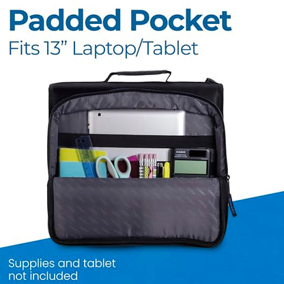 Case-it School Zipper Binder | 2" O-Rings | 350-Sheet | LT-007 Jet Black - color: A Jet Black, size: 1 Pack