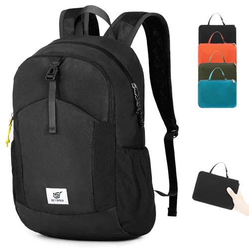 SKYSPER Small Packable Hiking Backpack 20L Anti-theift Travel Daypack - color: Black