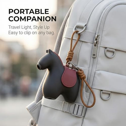 Foldable Inflatable Travel Pillow with Cute Pony Storage Case, Portable Neck Pillow for Airplane, Train & Napping, Hygienic & Skin-Friendly Fabric (Grey) - color: Grey