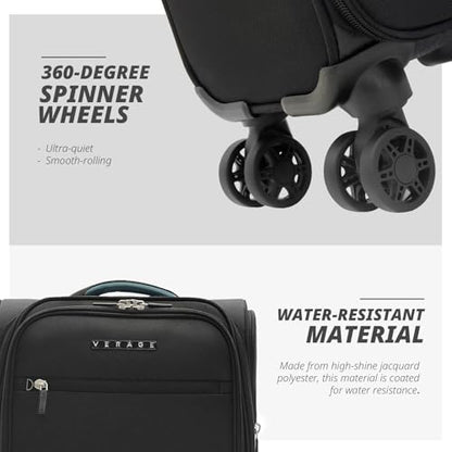 Verage Underseat Carry On Luggage with Wheels,14.5-Inch,Black - color: Black, size: 14.5-Inch Plus Underseat