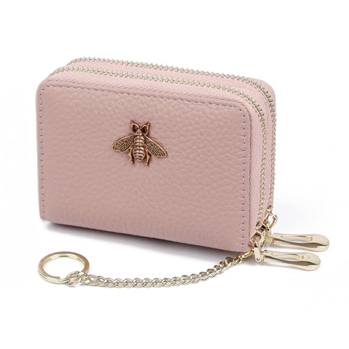 imeetu RFID Credit Card Holder, Small Card Wallet Women, Leather Card Case - color: Max - Pink, size: Max