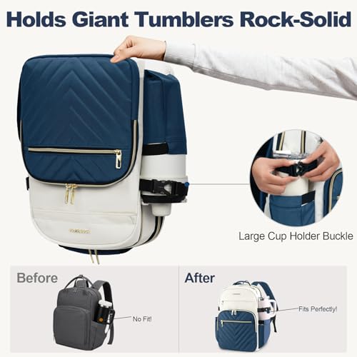 VANKEAN 18 Inch Laptop Backpack for Women Large Capacity - color: Beige-haze Blue, size: 18 Inch