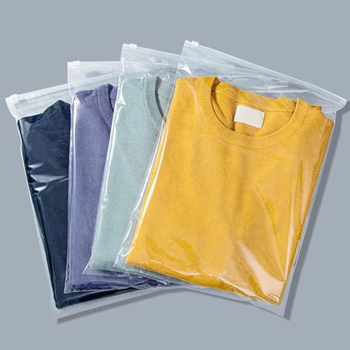 Clear Zipper Bags for Clothes, 50 Pcs 12x14 inch, with Vent Holes - color: Clear, size: 12x14"