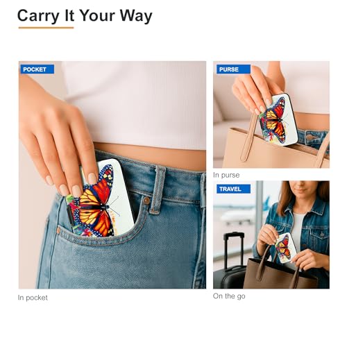 Credit Card Holder RFID Blocking Wallet for Women Men Small Mini Metal Slim Hard Aluminum Business Card Case (Butterfly) - color: Butterfly