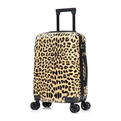 InUSA Cheetah Print 20-Inch Carry-On Hardside Spinner Luggage Lightweight - color: Cheetah, size: 20 Inch
