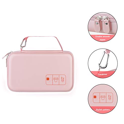 Canboc Hard Electronic Organizer Case Electronics Accessories Storage Bag - color: A-A Rose gold