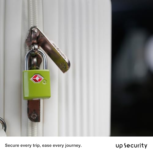 TSA Locks for Luggage with Keys, 4 Small Padlocks Keyed Alike - color: Dark Green