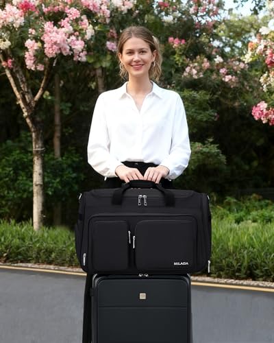 MILADA Carry On Luggage Bags for Travel Foldable Personal Item Travel Bag - color: Black, size: Carry On 21.5 inch