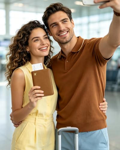 Passport Holder for Travel - RFID Blocking for Women & Men - color: Dark Brown