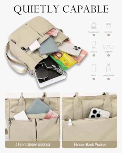 Small Tote Bag for Women, Mini Crossbody Purse Work Shoulder Bags - color: Khaki