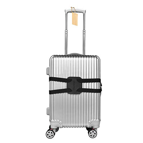 Add-a-Bag Luggage Straps - Elastic Suitcase Bungees with Buckles (Black) - color: black/black