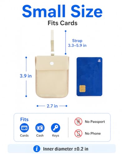 RFID-Blocking Travel Bra Wallet, Hidden Money Pouch with Elastic Strap - color: Nude, size: Credit Card Size