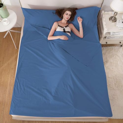 Sleeping Bag Liner, Camping Travel Home Bed Sheet Compact Sacks - color: Blue, size: 45.3 * 82.7"