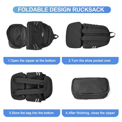 coofay Gym Backpack For Women, Gym Bag with Shoe Compartment - color: A-black, size: Small