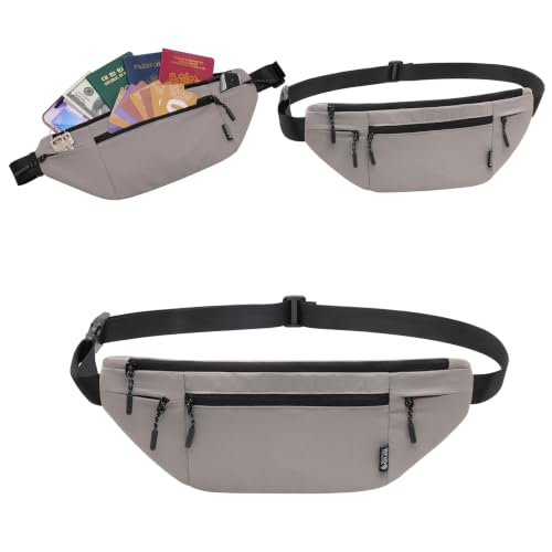Money Belt for Travel RFID Blocking Passport Holder (light grey) - color: light grey