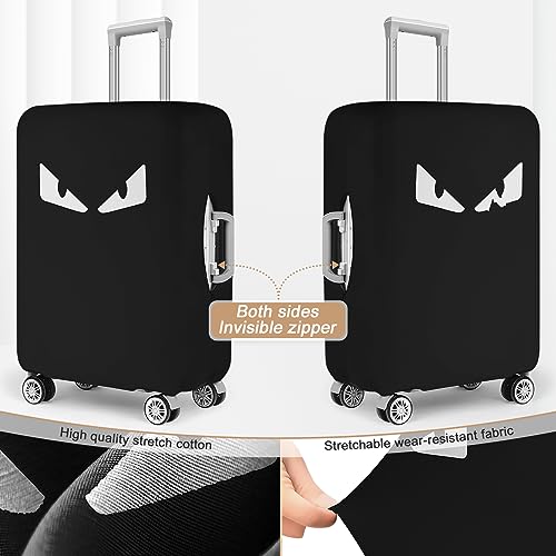 3-Piece Set (20/24/28 Inch) Fabric Suitcase Cover (White Eye) - color: Black Fabric, size: 20/24/28" Suitcase Cover.