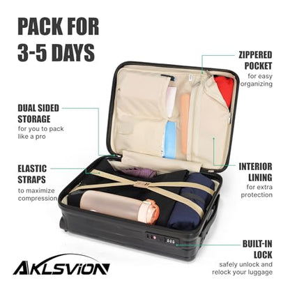18-inch Carry-on Boarding Luggage: Equipped with Movable Wheels, TSA Approved,Under the Seat, Hard Shell Construction, Lightweight Bag with Essential Accessories (Jet Black) - color: Jet Black