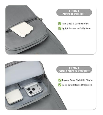 abshoo Classical Basic Womens Travel Backpack For College Men Water Resistant Bookbag (Grey) - color: Grey, size: Medium