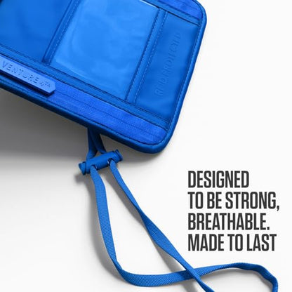 VENTURE 4TH Travel Neck Wallet, RFID Blocking Passport Holder - Sleek Blue - color: Sleek Blue